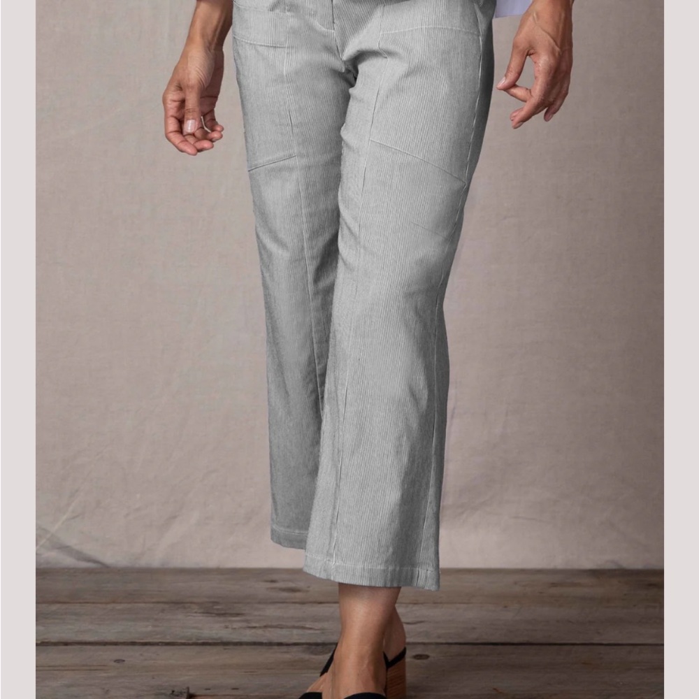 Habitat Wide Leg Cropped Pant Blue/White  Strip Sz XS